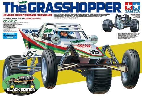Tamiya Modellbausatz Militärfahrzeuge – 47522 RC Buggy – The Grasshopper – Black Edition RC Kunststoff – 1:10 – Modellbausatz