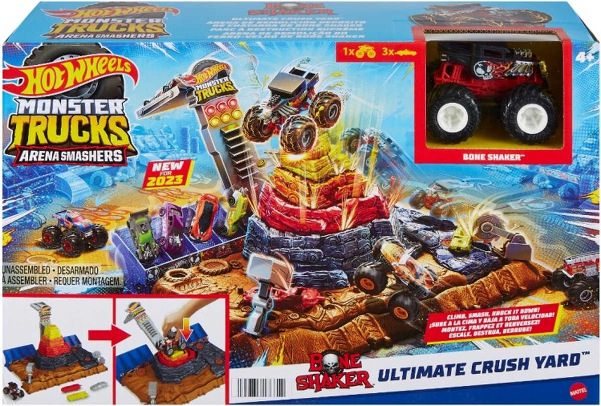 Hot Wheels Monster Trucks Arena Bone Shaker – Spielzeugauto-Rennstrecke