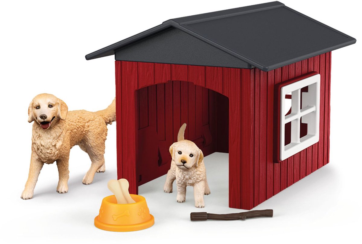 Schleich Farm World Hundehütte mit Golden Retriever 42722