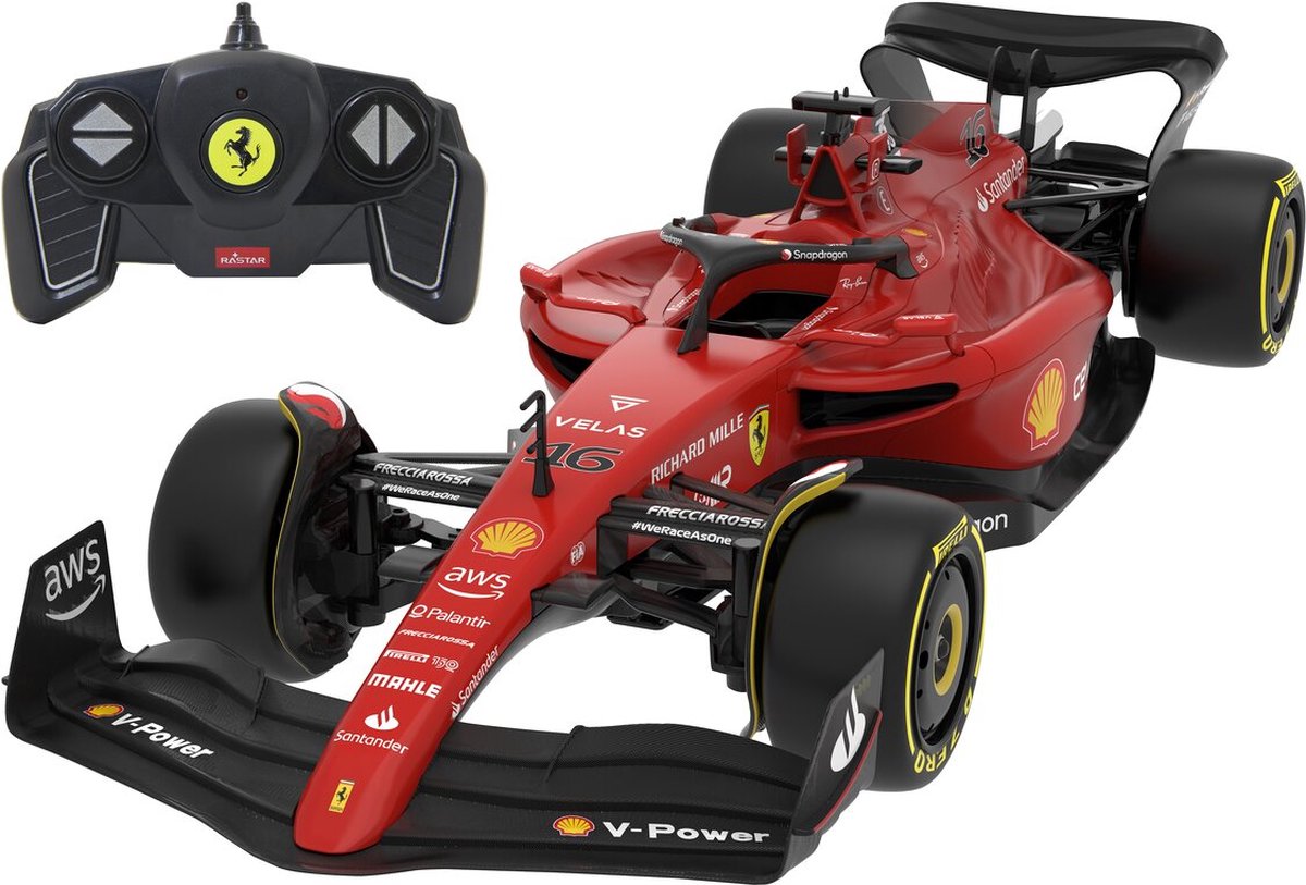 Jamara RC-Fahrzeugauto – 402110 RC Ferrari F1-75 – rotes RC-Modell fertig – 1:18 gesteuertes Auto