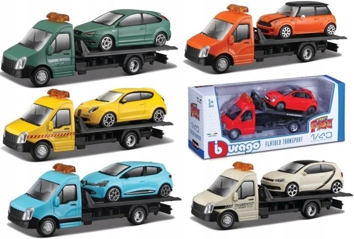 Bburago autotransporter met vw polo gti 1:43