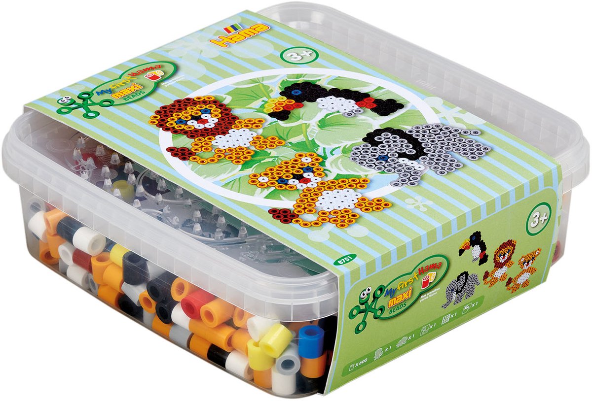 Hama String Perle Set Maxi - Wildtiere, 600st.