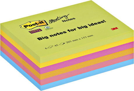 Post-it 3 m 86456sseu selbstklebendes Notizpapier, rechteckig, mehrfarbig, 45 Blatt, selbstklebend