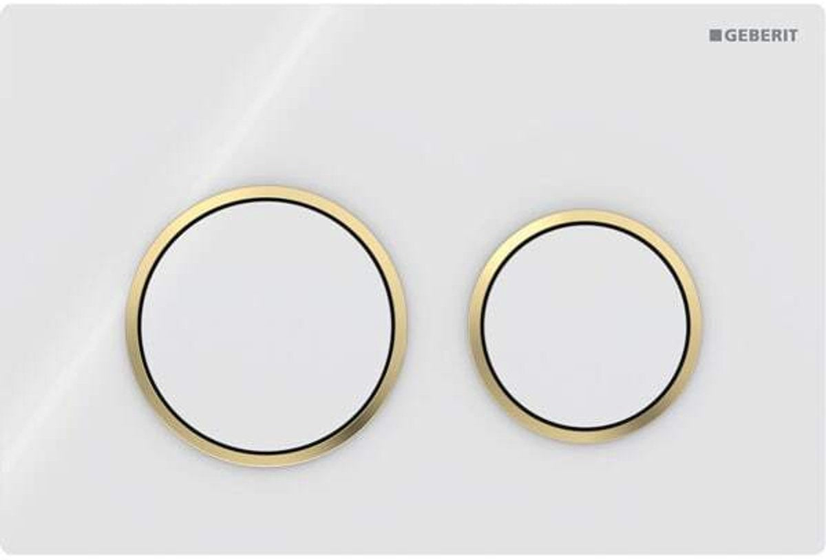 Geberit Omega20-Bedienplatte - 2-Tasten-Unterputz - rund - Weißgold weiß