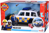 Simba Feuerwehrmann Sam Polizeiauto mit Spielzeugfigur