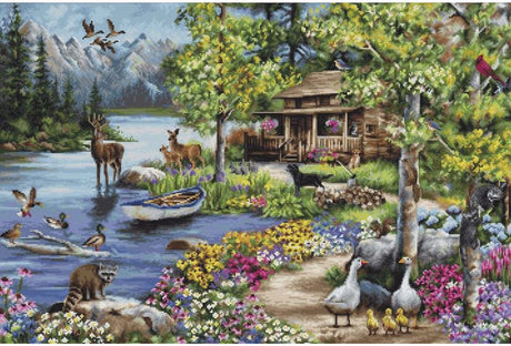 „Lucas Hütte am See“-Stickerei (Paket) B2410
