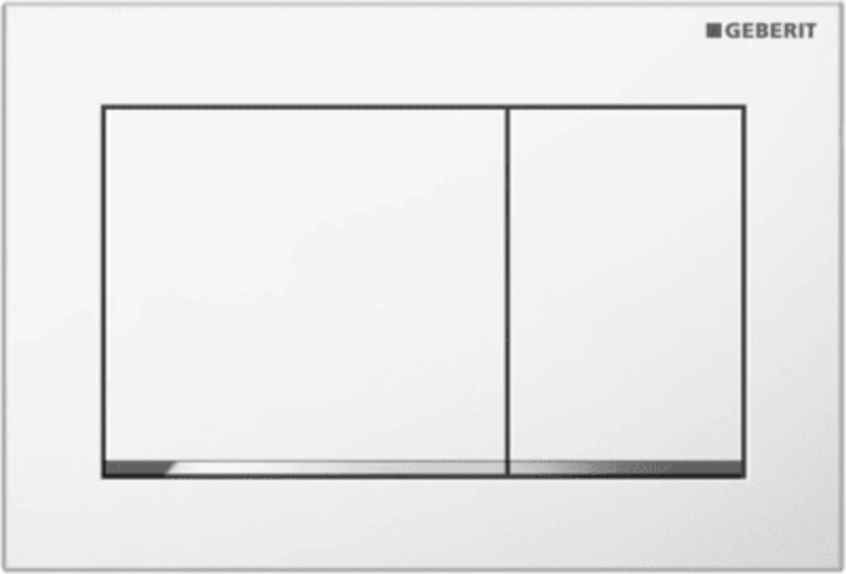 Geberit Omega20 Bedienplatte - 2-Tasten-Unterputz - quadratisch - weiß glänzend chromweiß