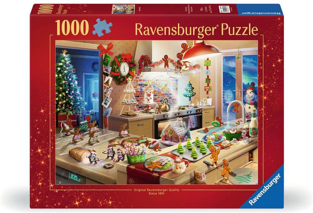 Ravensburger merry mischief – kerst in de keuken puzzel – 1000 stukjes