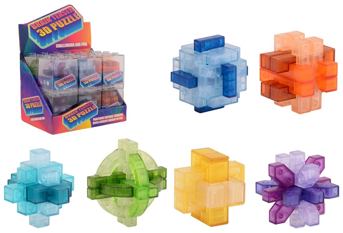 Johntoy 3D-Gehirnpuzzle in transparenter Farbe