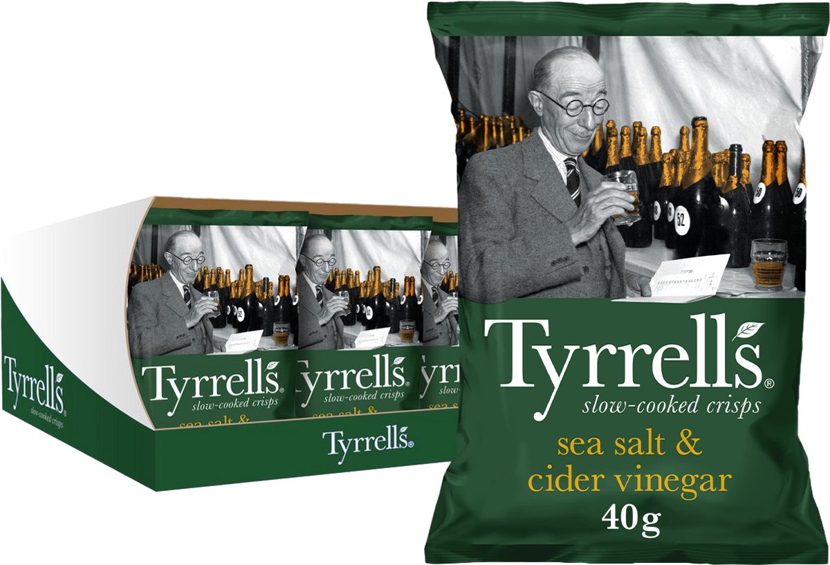 Tyrrells Chips Meersalz-Apfelessig 18 x 40 Gramm