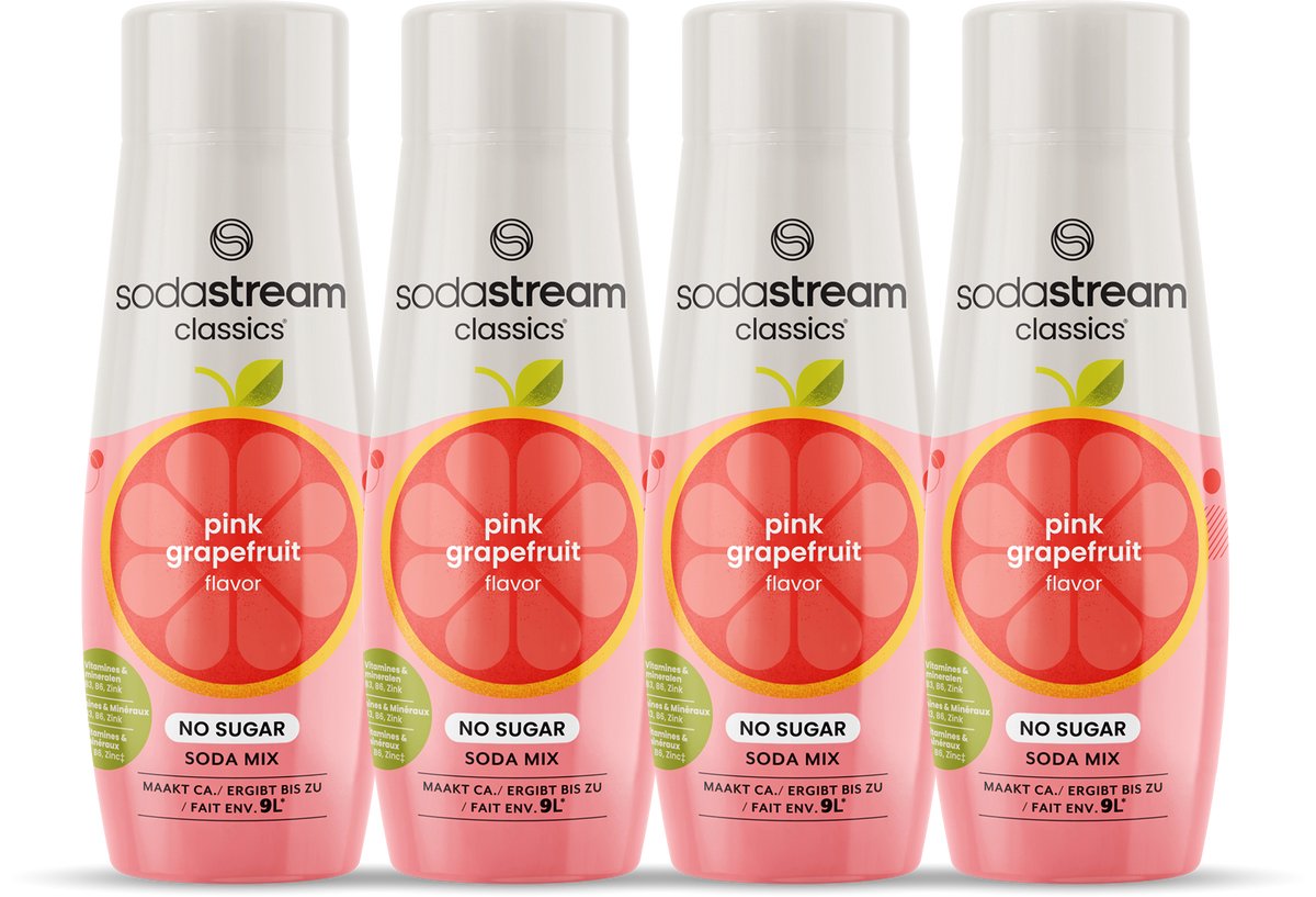 Sodastream Pink Grapefruit Zero Sirup – 4er-Pack
