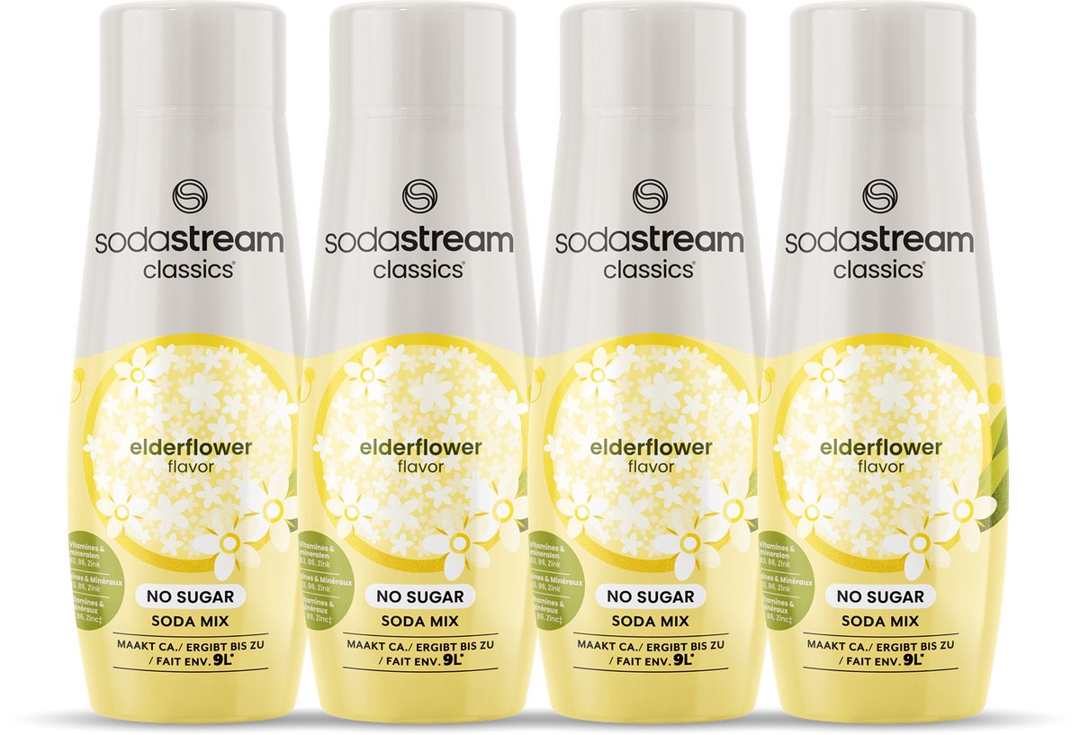 Sodastream Holunderblüten-Null-Sirup – 4er-Pack