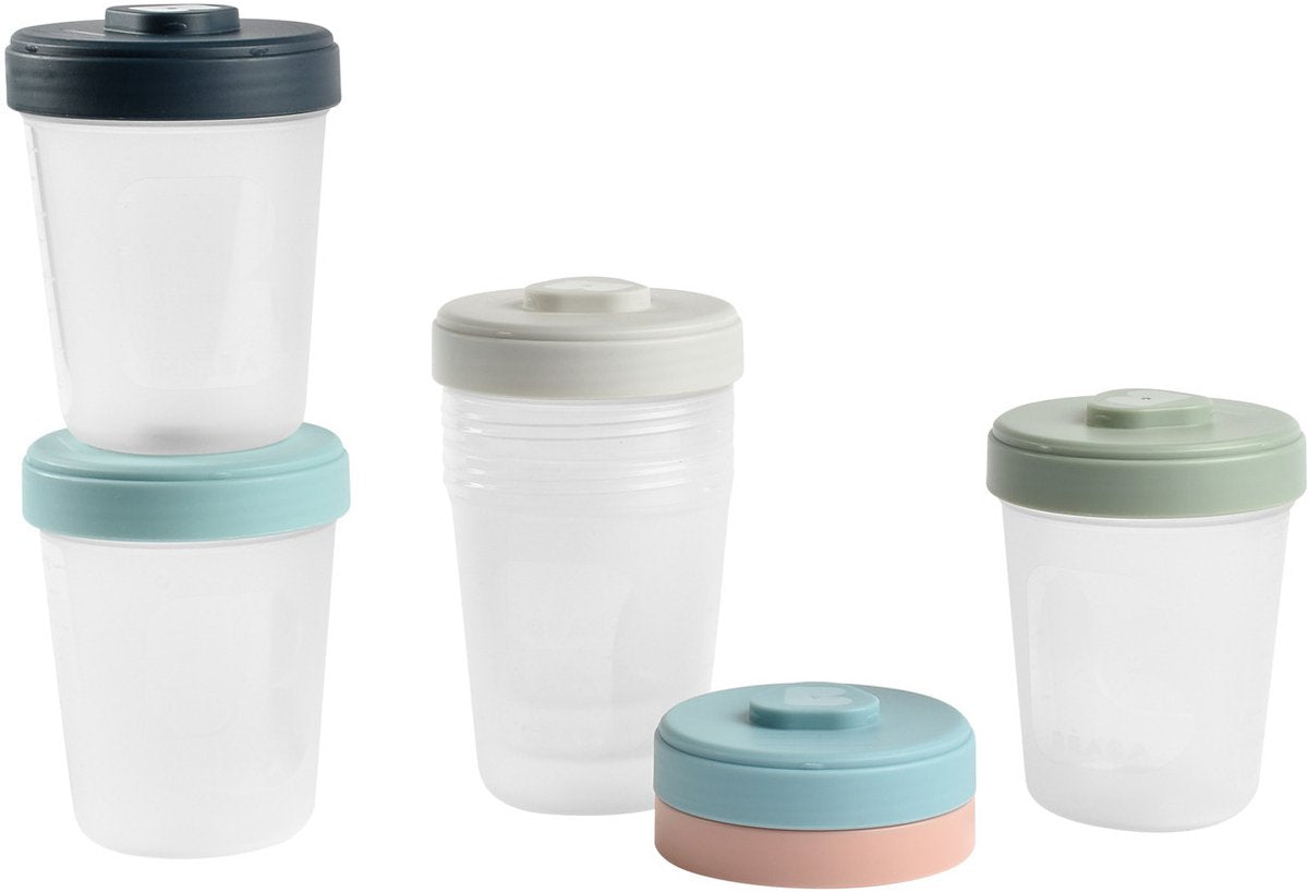 Béaba Clip-Portions-Vorratsgläser – 6 x 250 ml – hermetisch auslaufsicher – BPA-frei – mikrowellen- und gefriergeeignet – stapelbar