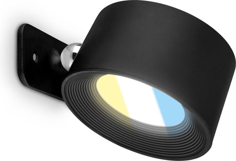 B.k.licht briloner tari - wandlamp oplaadbaar binnen - dimbaar met touch - cct - draaibaar - met magneet - akku en draadloos - usb-c - zwart