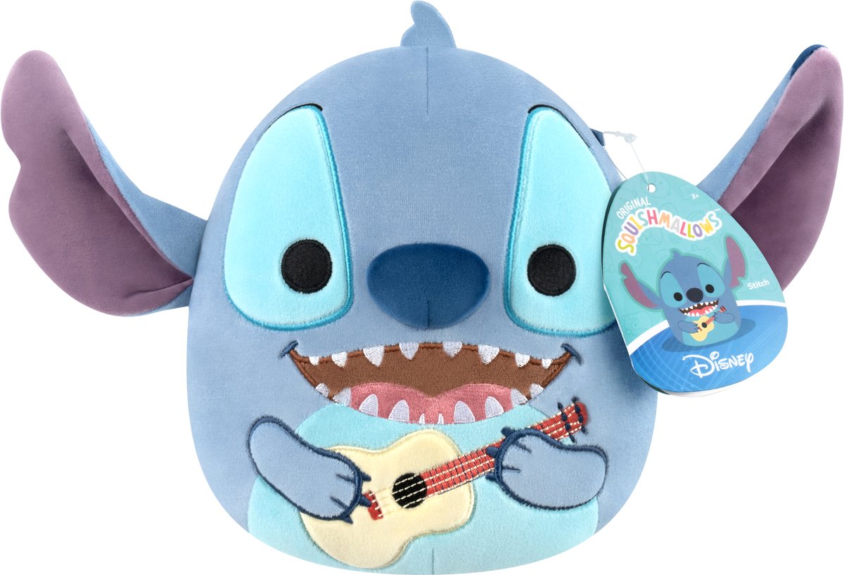 Jazwares Squishmallows 20 cm Plüsch-Disney-Stich mit Gitarre