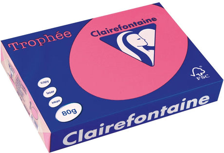 Clairefontaine Trophäe intensiv | farbiges Papier | a4 | 80g | 500 Blatt | Fuchsia