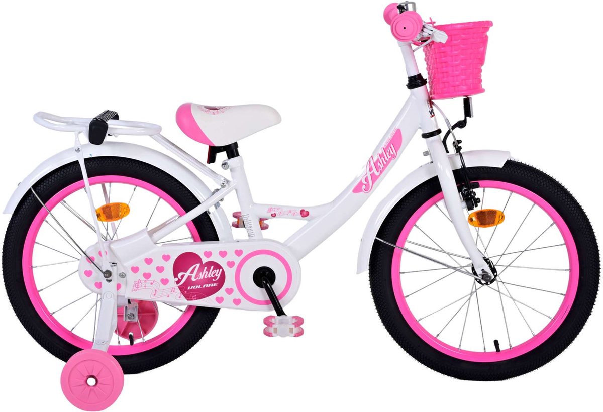 Volare Ashley Kinderfahrrad – Mädchen – 18 Zoll – Weiß