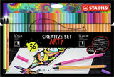 Stabilo Kreativset – Stift 68 Punkt 88 Pastell – Arty – Kombi-Federmäppchen 36-teilig