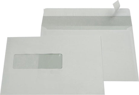 Galerieumschläge Größe 156 x 220 mm Fenster links Streifenverschluss innen grau 500 Stück