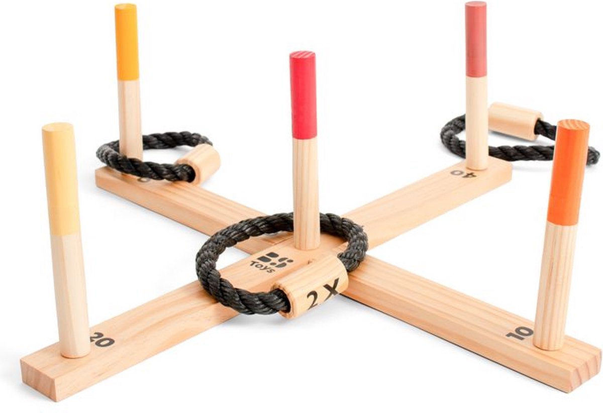 Bs Toys Ringwurfspiel aus Holz, 6-teilig.