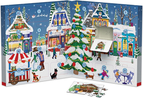 Eurographics - adventskalender, kerstmarkt [advent calendar, christmas town fair] - 24×50 stukjes 12,5×12,5cm (b×h) - adventskalender