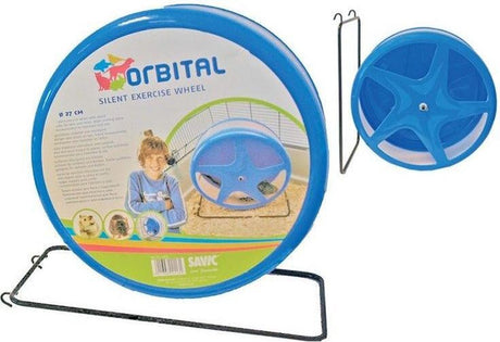 Savic Laufrad Orbital weiß blau – Silent Spinner Laufrad Nagetiere – 27 cm