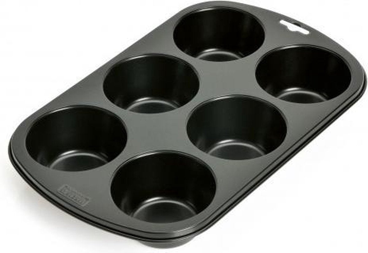 Kaiser Muffin-Backform – für 6 große Muffins – antihaftbeschichtet – schwarz – für einfaches Backen
