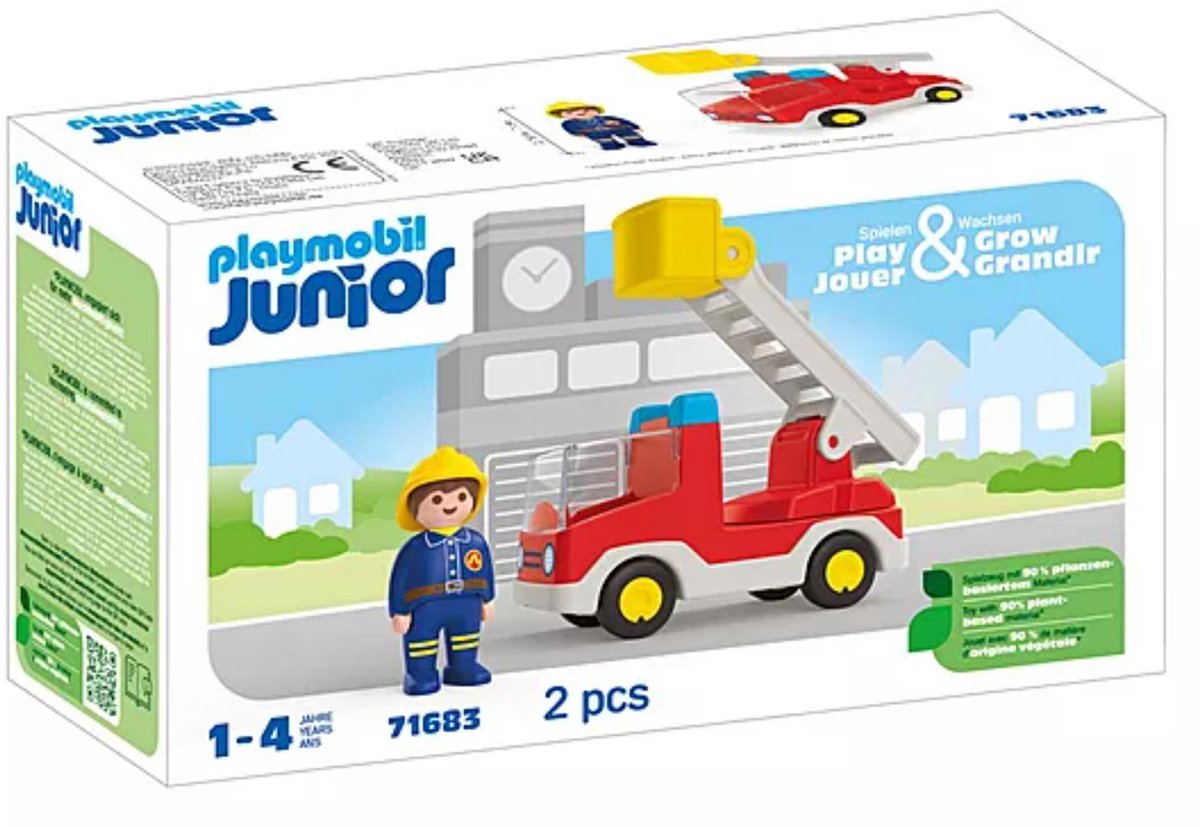 Playmobil 71683 Junior-Feuerwehrauto mit Leiter
