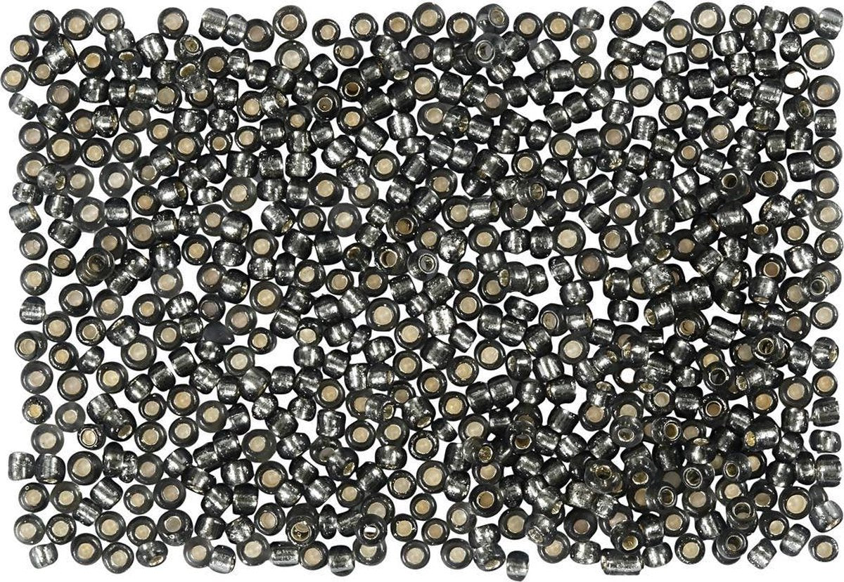 Creativ Company Rocailles, Größe 15 0 mm, D: 1,7 mm, 500 gr, graugrün