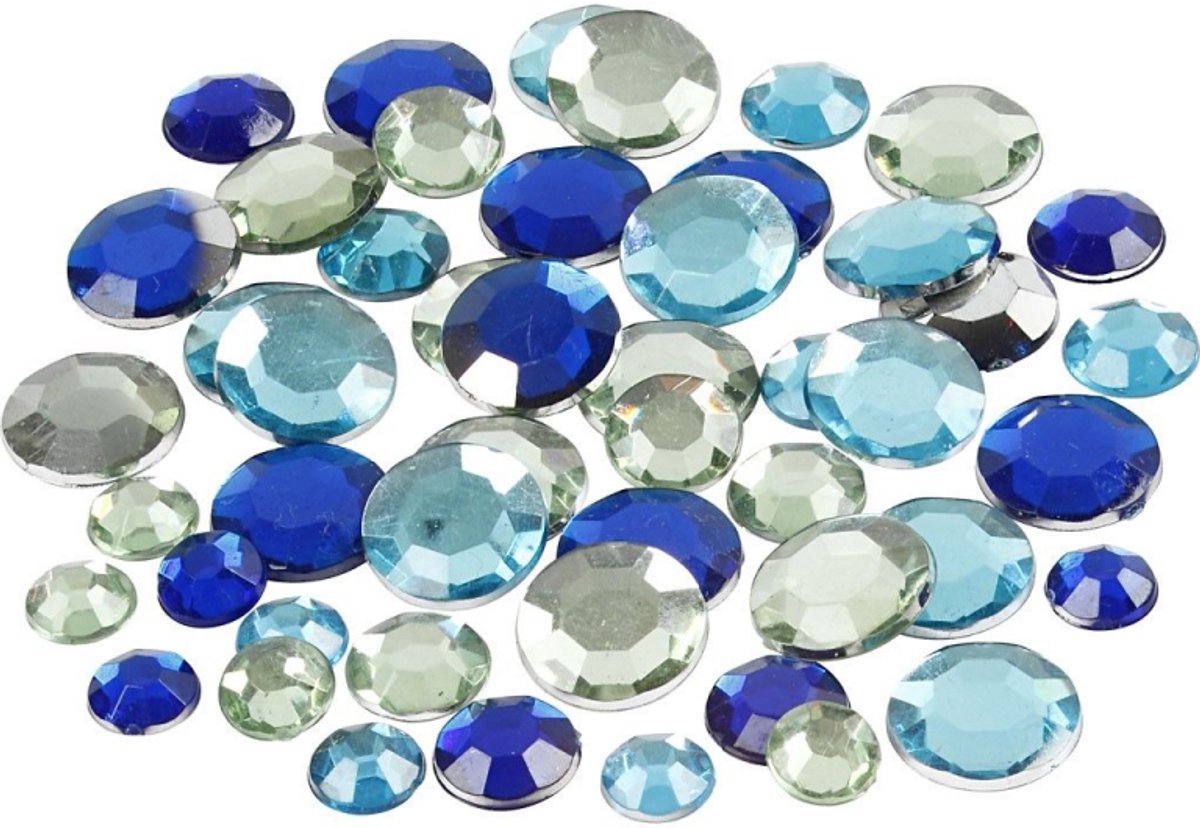 Creativ Company CC Strasssteine rund blau Harmonie 6-12 mm 360 Stück