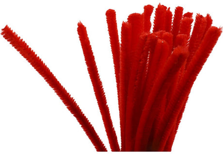Kreativfirma Chenilled Wire Red 30 cm, 25st.