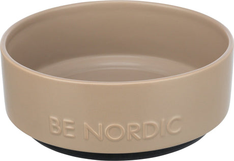 Trixie Be Nordic Hundefutternapf aus Keramik, Gummi, Taupe