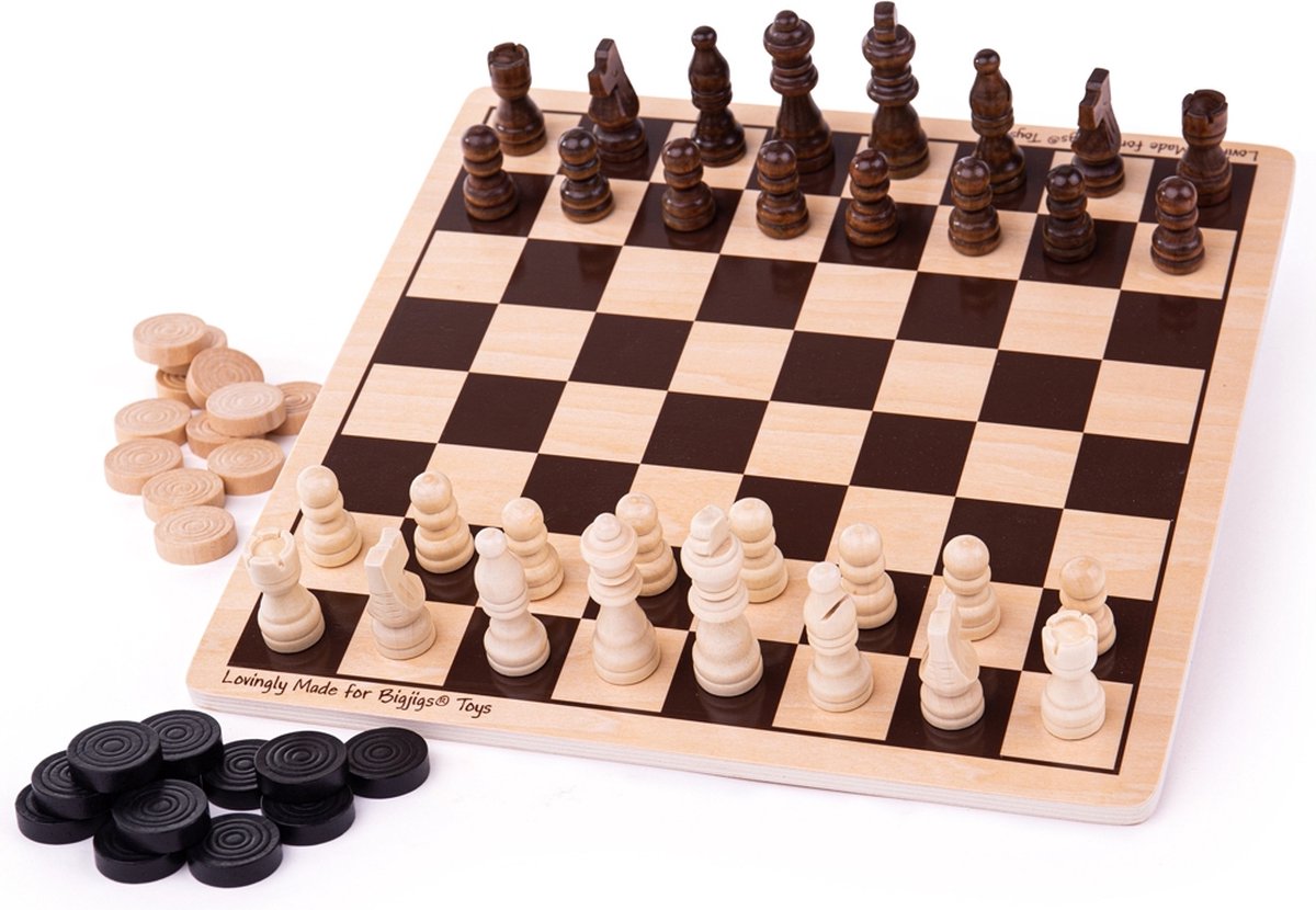 Bigjigs Spielzeugspiel – Dame-Schachspiel
