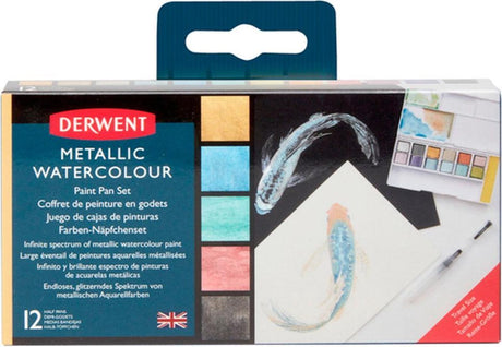 Derwent – Metallic-Lackpalette mit 12 Näpfchen (603058)