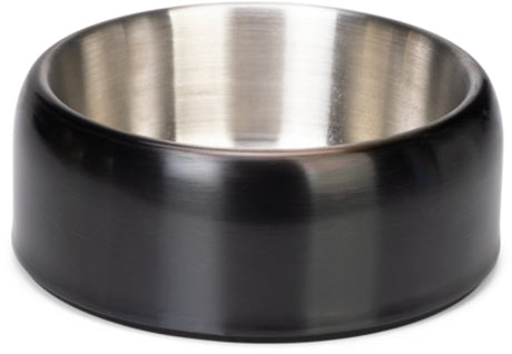 Designed by lotte noar voerbak hond - eetbak drinkbak - vaatwasserproof - anti-slip - rvs - zwart - 940ml
