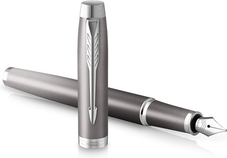 Parker, ich schreibe Rituals Füllfederhalter | graues Finish mit Farbverlauf und Chromdetails | feiner Punkt | blaue Tinte | mit Geschenkbox