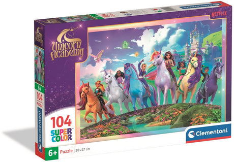 Clementoni Puzzle Einhorn-Akademie – 104 Teile.