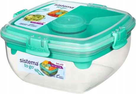 Sistema Salatbox mit Besteck - Gelbgrün