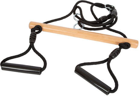 Kleiner Fuß - Holz -Trapezschwung mit Gymnastkreisen schwarze Linie
