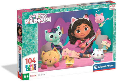 Clementoni – Kinderpuzzle – 104 Teile – Gabbys Puppenhaus – fröhliche Farben und Charaktere – ab 6 Jahren