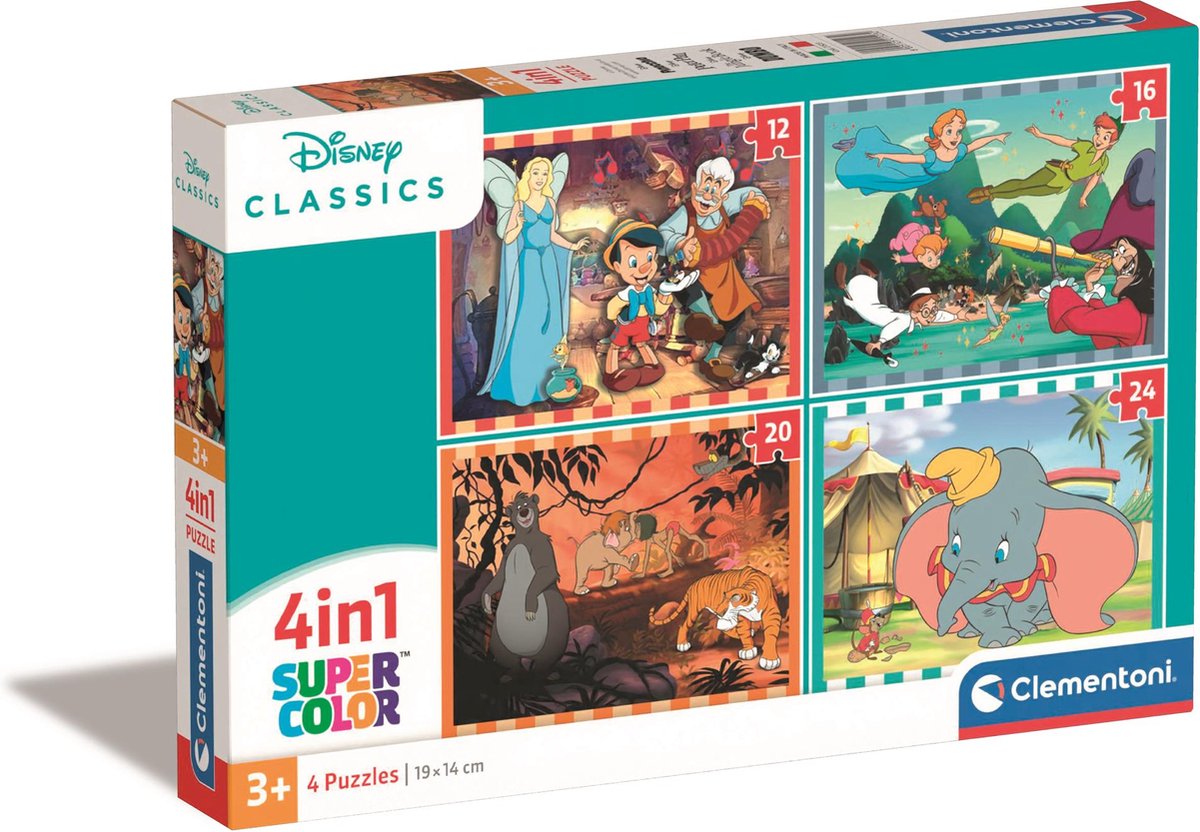 Clementoni Legpuzzel 4in1 Disney -Tiere