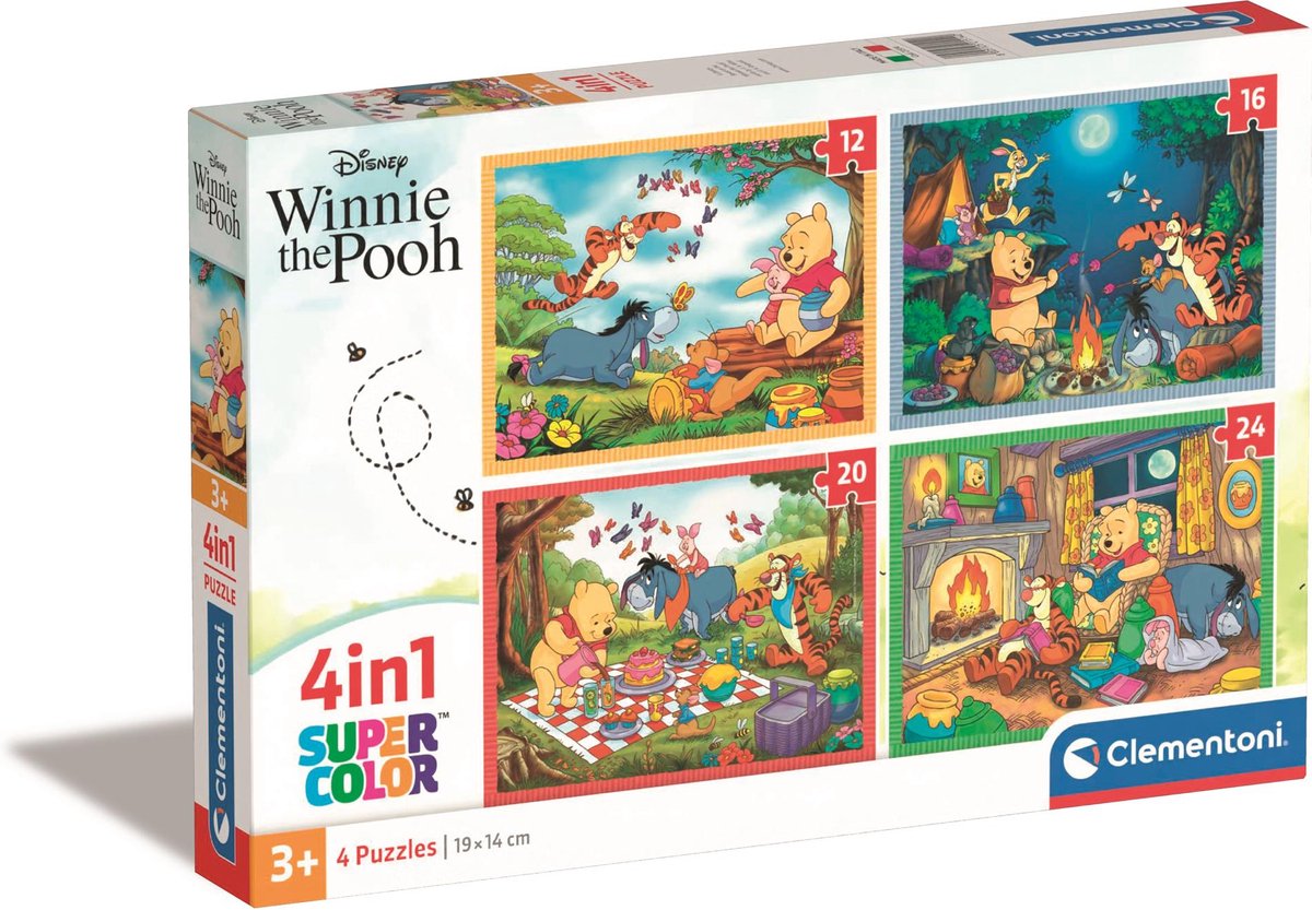 Clementoni Puzzle Farbe Disney Winnie Puuh, 4in1
