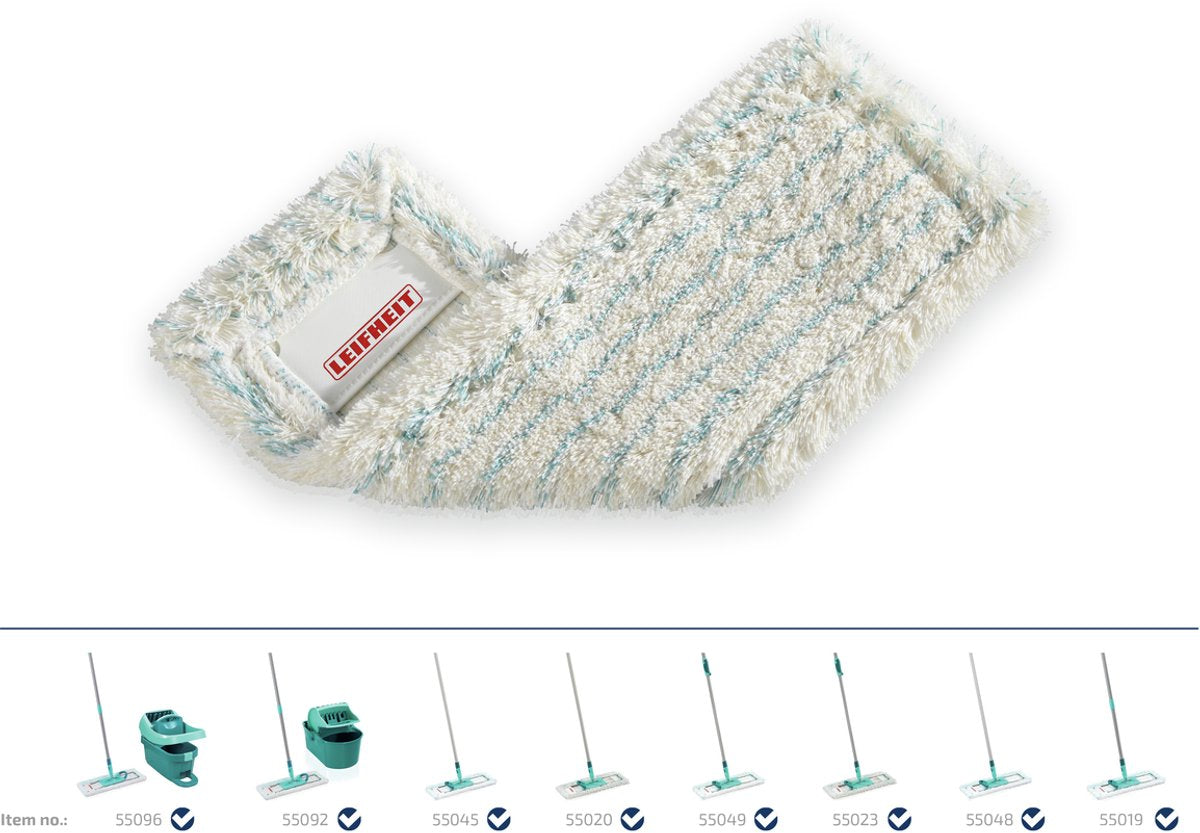 Leifheit Profi XL Bodenwischerbezug – 42 cm – Baumwolle Plus – 2 Stück