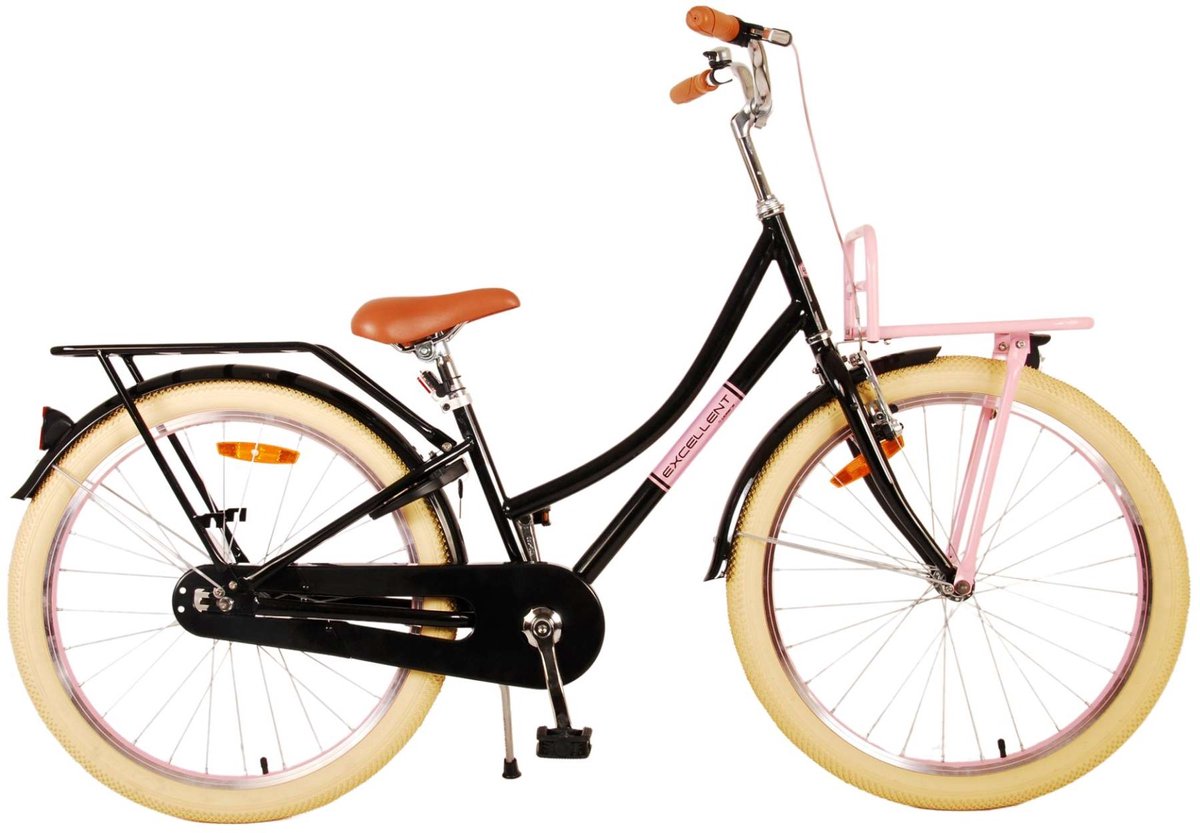Volare Excellent Kinderfahrrad – Mädchen – 24 Zoll – Schwarz – 3 Gänge