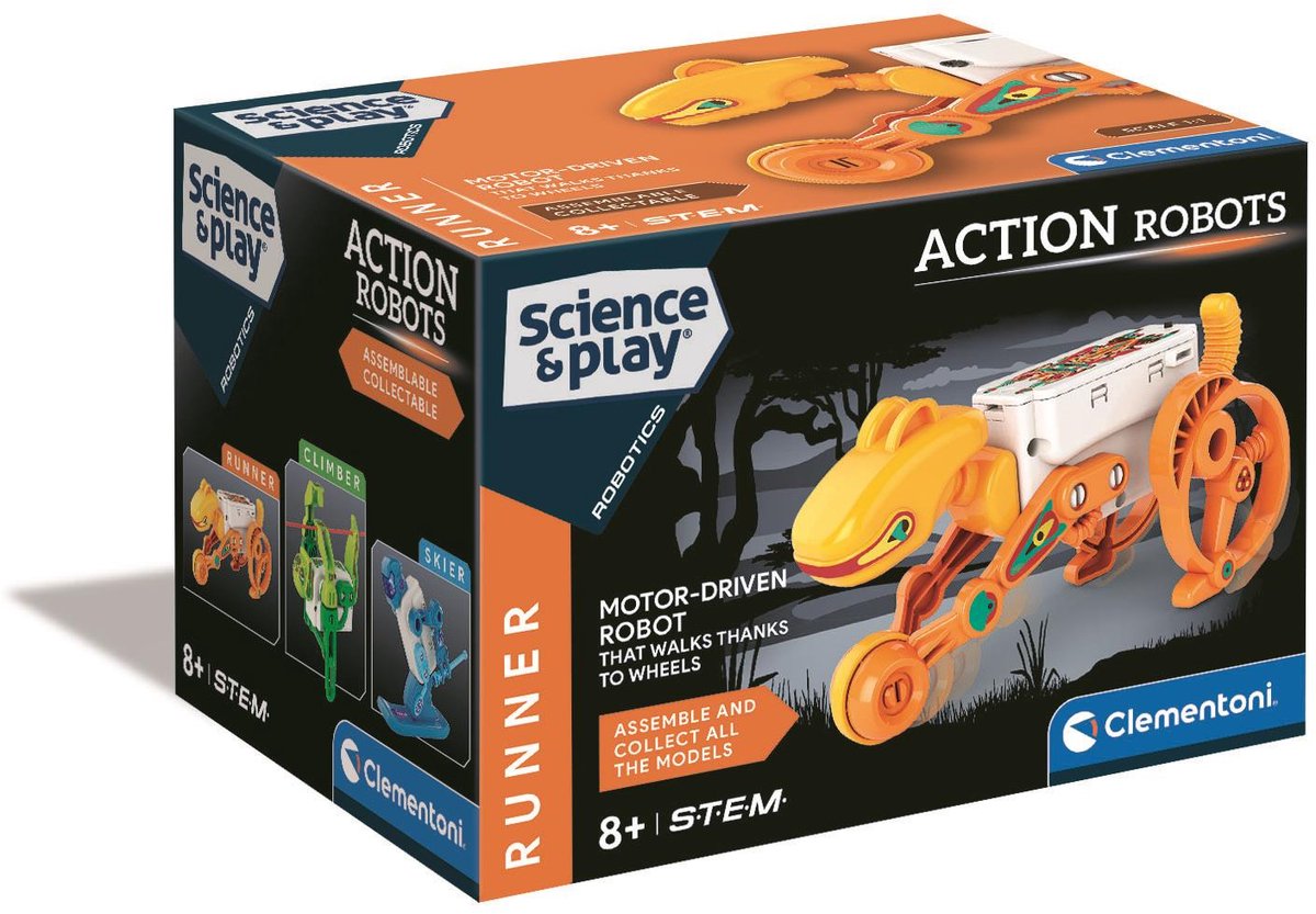 Clementoni – Läuferroboter – Wissenschaftsspiel – Stimmspielzeug – Bausatz – ab 8 Jahren