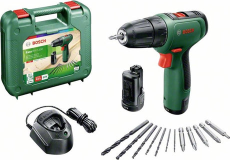 Bosch Easydrill 1200 Akku-Bohrschrauber – mit Doppelschrauberbit und Koffer – mit 2x 12 V Akku und Ladegerät