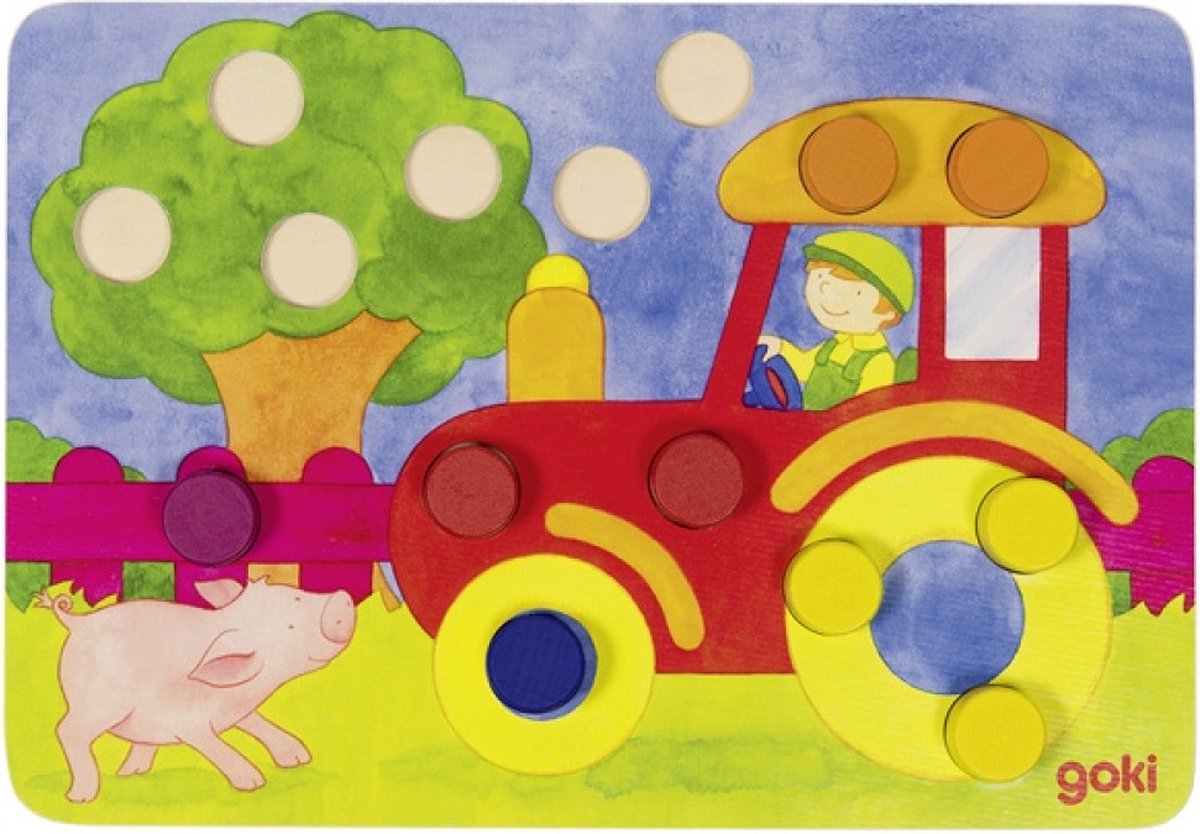Goki Brettspiel - Farbwürfelspiel - 21x14,5cm - 95 Teile - 3 Jahre