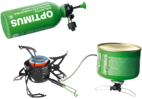 Optimus und Optimus Polaris OptiFuel – Benzin-Gasbrenner – Edelstahl – Schwarz