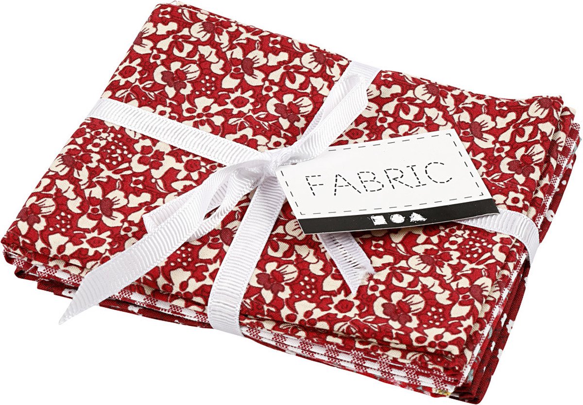 Creativ Company Patchworkstoff rot 45x55cm, 4 Stk.