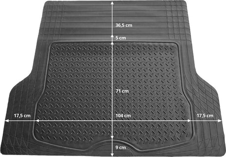 Cargoods universelle Gummi-Kofferraummatte (137 x 108 cm), ideal zu verwenden. Rutschhemmung und Schutz Ihres Kofferraums.
